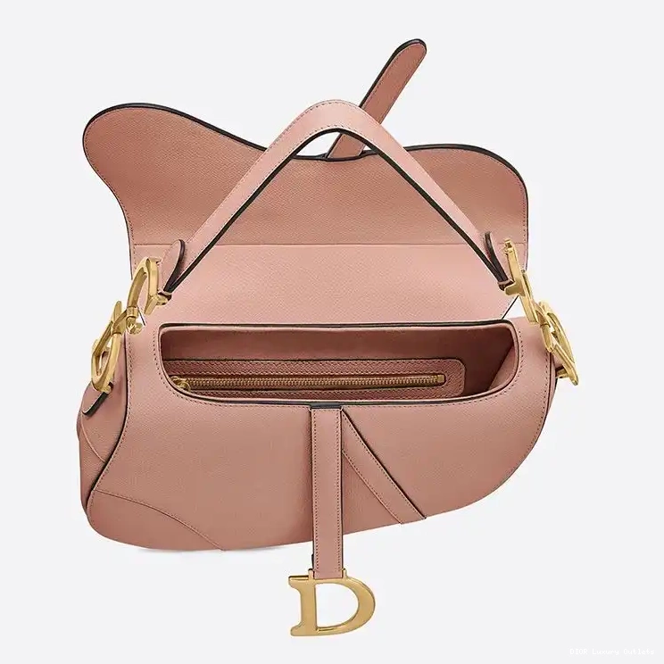 Cheap Calfskin Apricot Dior Saddle Bag Grained 0609 Luxury